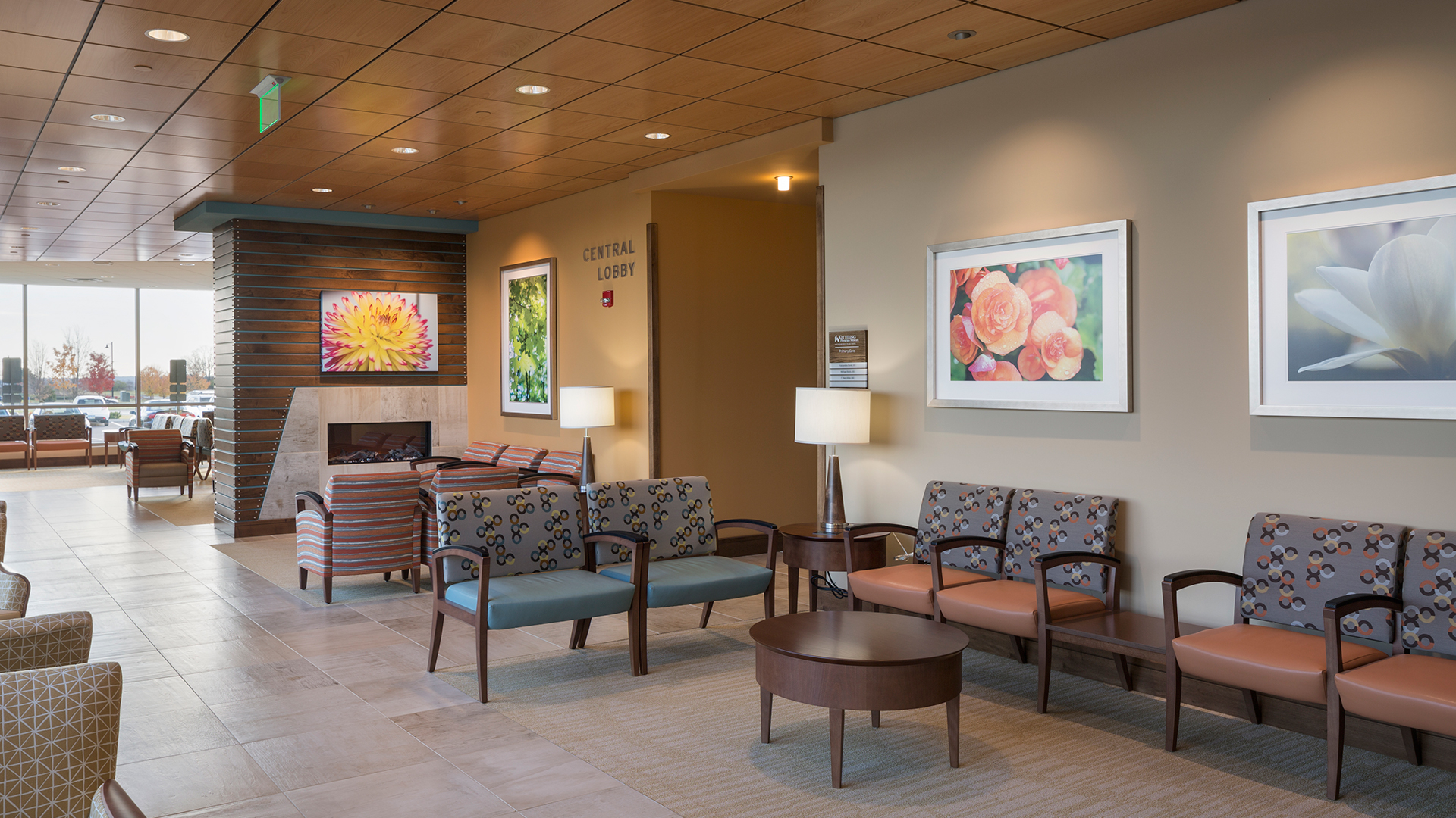 Lobby Waiting Room and Fire Place in Health Clinic